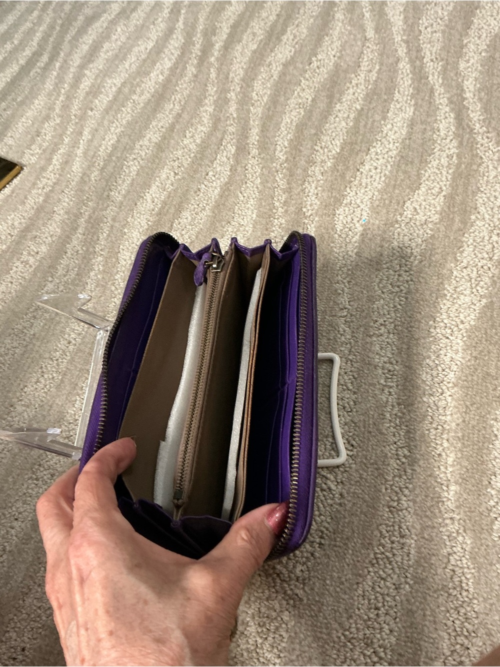 Bottega Veneta Intrecciato Purple Woven Leather Continental Zip Around Wallet - Picture 13 of 15